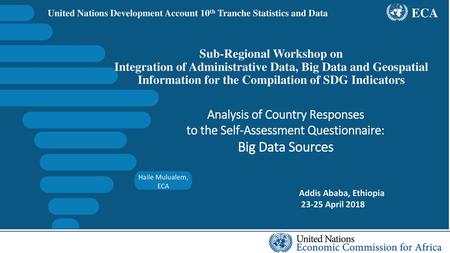 United Nations Development Account 10th Tranche Statistics and Data