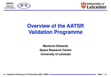 Overview of the AATSR Validation Programme