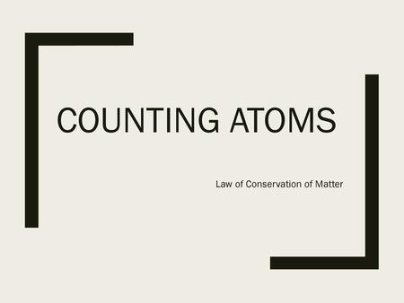 Law of Conservation of Matter