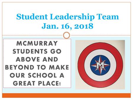 Student Leadership Team Jan. 16, 2018