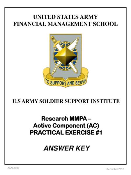 FINANCIAL MANAGEMENT SCHOOL U.S ARMY SOLDIER SUPPORT INSTITUTE