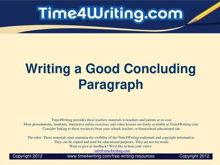 Writing a Good Concluding Paragraph