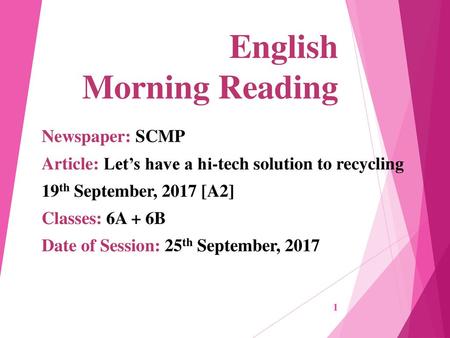 English Morning Reading