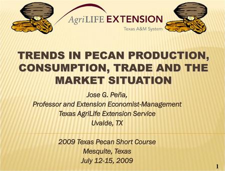 Jose G. Peña, Professor and Extension Economist-Management