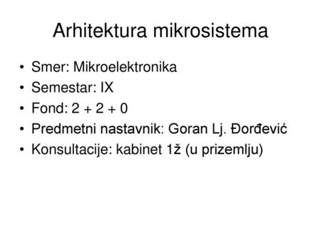 Arhitektura mikrosistema