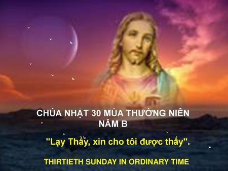 CHÚA NHẬT 30 MÙA THƯỜNG NIÊN THIRTIETH SUNDAY IN ORDINARY TIME