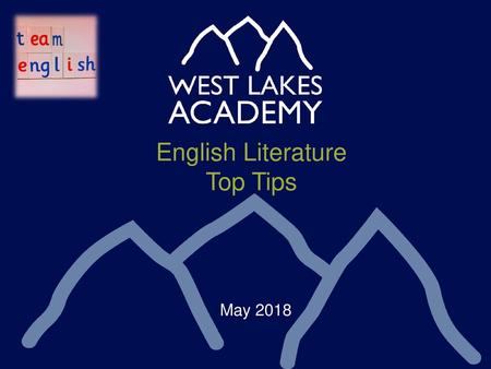 English Literature Top Tips May 2018.