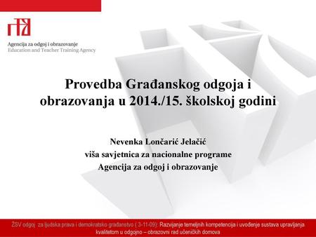 Provedba Građanskog odgoja i obrazovanja u 2014./15. školskoj godini