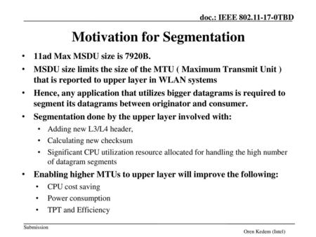 Motivation for Segmentation