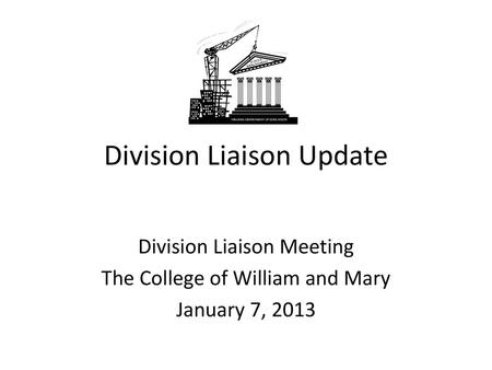 Division Liaison Update