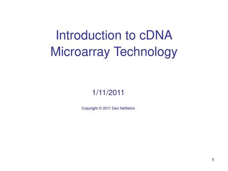 Introduction to cDNA Microarray Technology