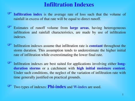 Infiltration Indexes 1-6-Infiltration-2