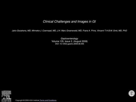 Clinical Challenges and Images in GI