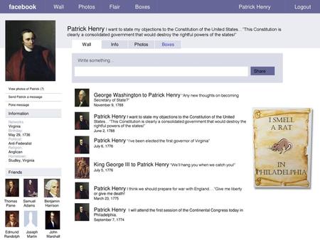 facebook Wall Photos Flair Boxes Patrick Henry Logout