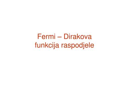 Fermi – Dirakova funkcija raspodjele