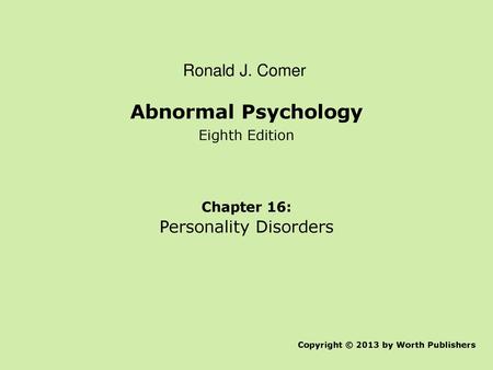 Personality Disorders