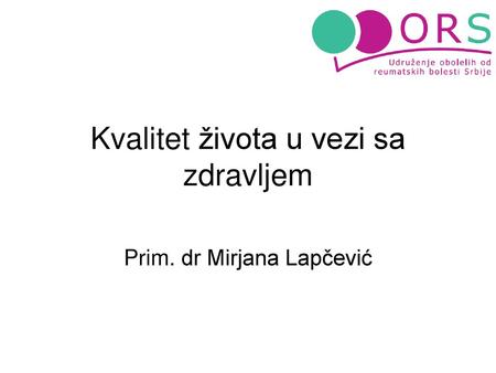 Kvalitet života u vezi sa zdravljem