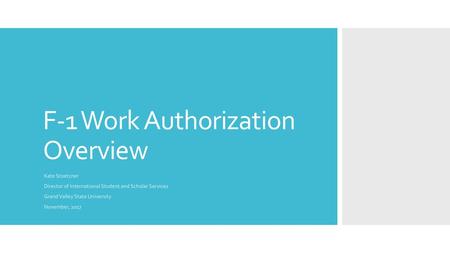 F-1 Work Authorization Overview