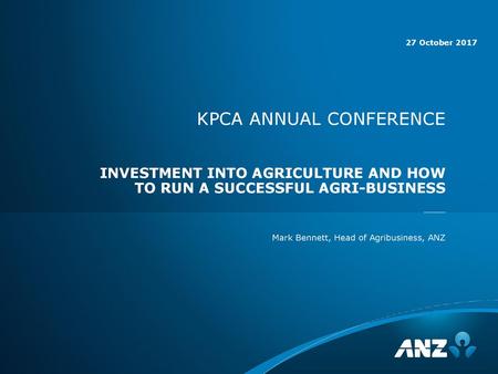 Mark Bennett, Head of Agribusiness, ANZ