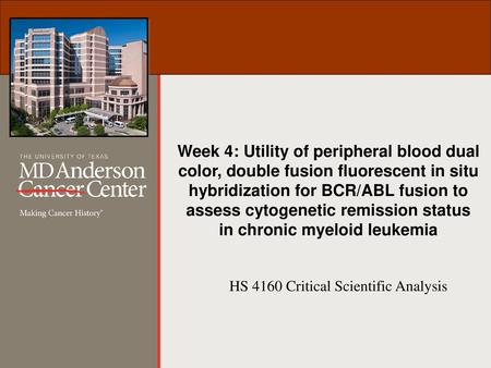 HS 4160 Critical Scientific Analysis