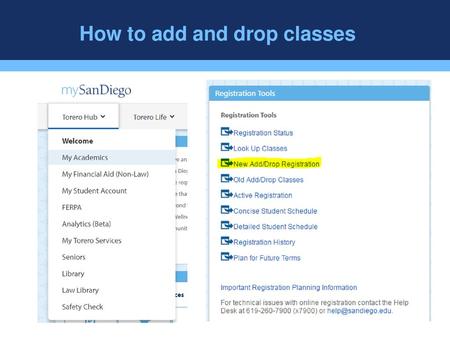 How to add and drop classes