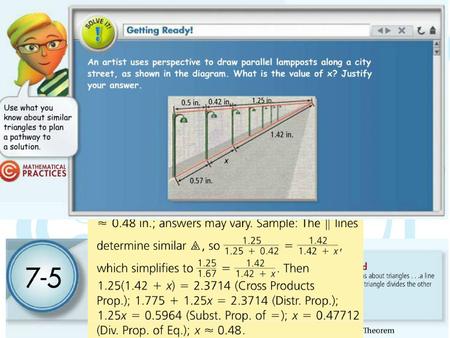 7-5 Proportions in Triangles