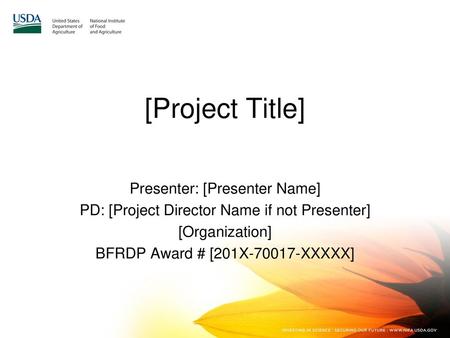 [Project Title] Presenter: [Presenter Name]