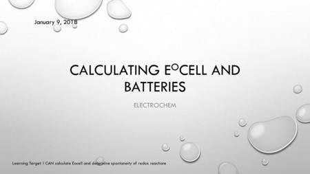 Calculating EoCell and batteries