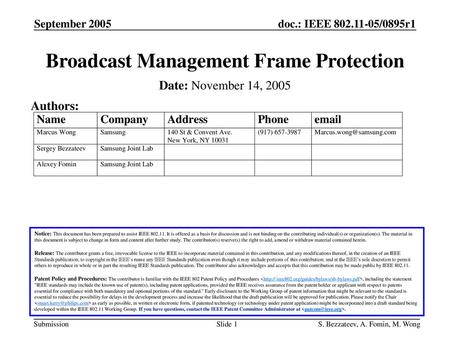 Broadcast Management Frame Protection