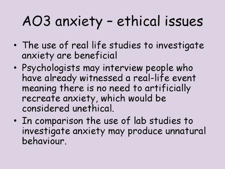 AO3 anxiety – ethical issues