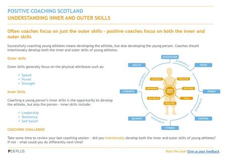 POSITIVE COACHING SCOTLAND UNDERSTANDING INNER AND OUTER SKILLS