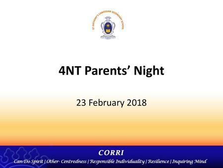 4NT Parents’ Night 23 February 2018.