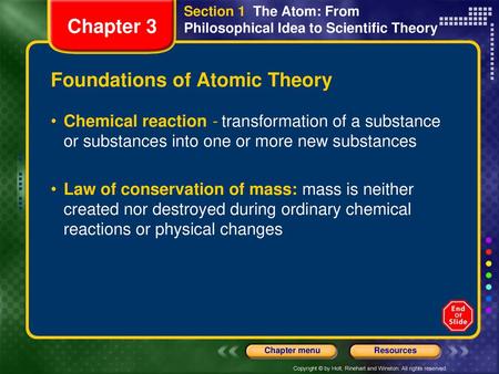 Foundations of Atomic Theory