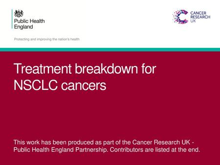 Treatment breakdown for NSCLC cancers