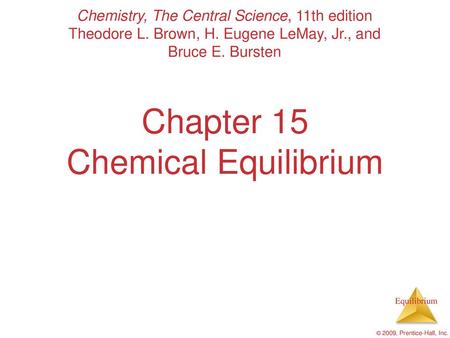 Chapter 15 Chemical Equilibrium