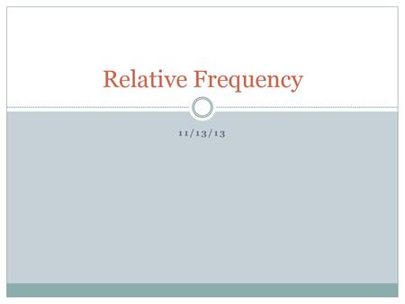 Relative Frequency 11/13/13.