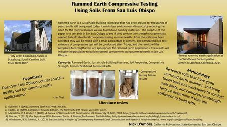 Rammed Earth Compressive Testing Using Soils From San Luis Obispo