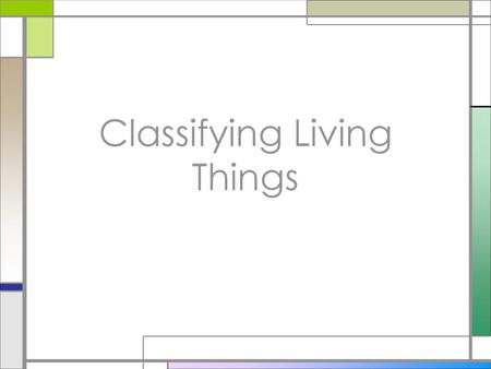 Classifying Living Things