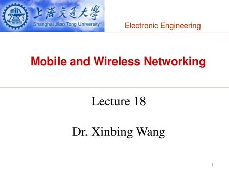 Mobile and Wireless Networking