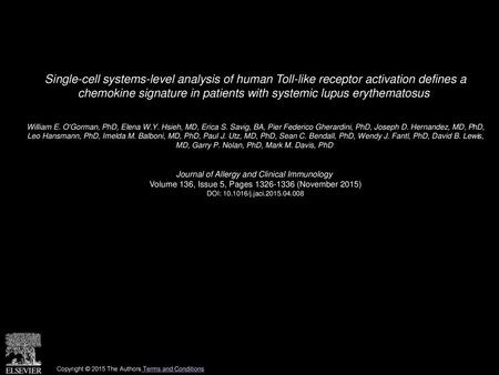 Single-cell systems-level analysis of human Toll-like receptor activation defines a chemokine signature in patients with systemic lupus erythematosus 