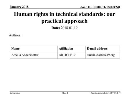 Human rights in technical standards: our practical approach