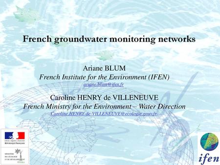 French groundwater monitoring networks