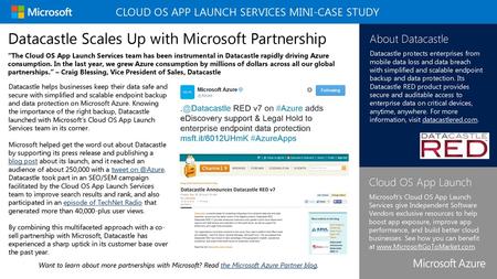 Cloud OS App Launch Services MINI-Case Study