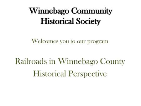 Winnebago Community Historical Society