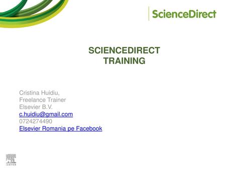 SCIENCEDIRECT TRAINING