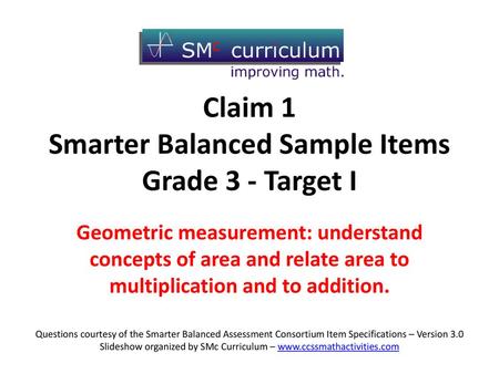 Claim 1 Smarter Balanced Sample Items Grade 3 - Target I