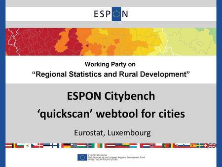 ESPON Citybench ‘quickscan’ webtool for cities