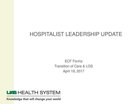 Hospitalist Leadership Update