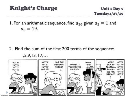 Knight’s Charge Unit 1 Day 5 Tuesday1/27/15