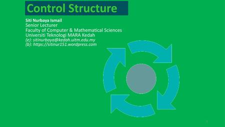 Control Structure Senior Lecturer